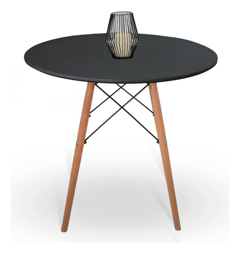 Mesa Comedor Eames Redonda Minimalista 4 Sillas Negro Color De La Tapa Color De Las Patas