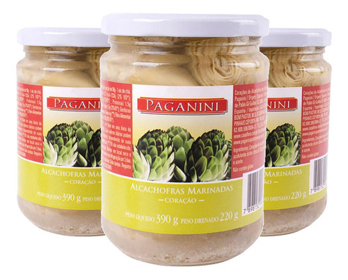 3x Coração De Alcachofra Marinado Paganini 240g