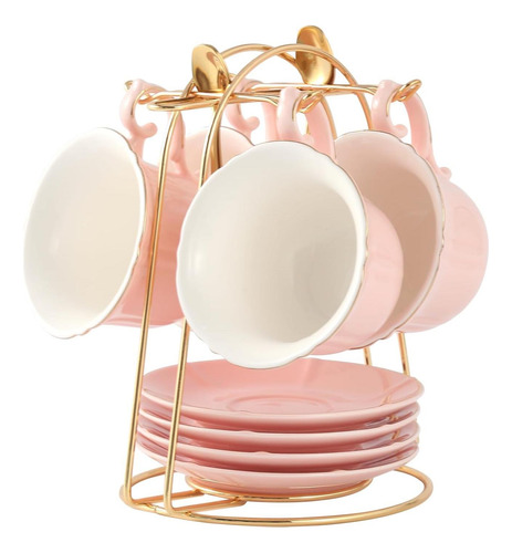 Conjunto De Tazas De Té Y Platillos De Dujust De 4 (8 Oz), T