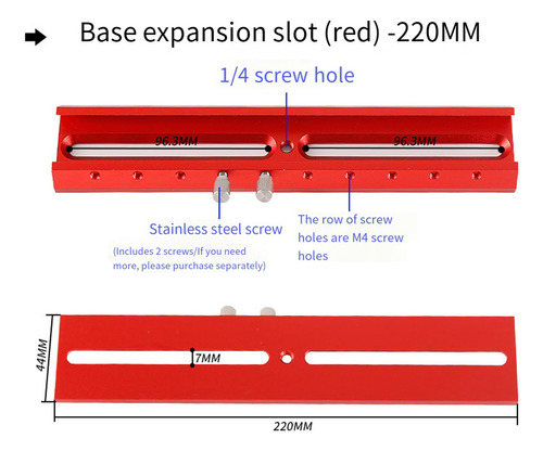 Placa Telescópica P8dovetail Con Base De 220 Mm, Adaptador D