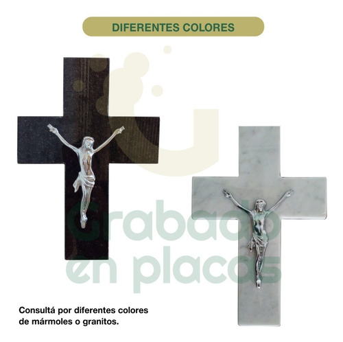 Imagen 3 de 10 de Cruz De Marmol Con Cristo Para Cementerio, 50x35cm.