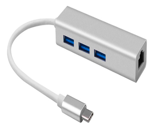 Adaptador Hub Usb-c A Rj45 ( Ethernet)  Y 3 Puertos Usb 