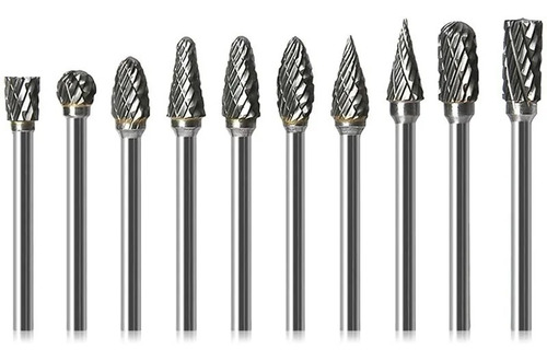 Imagen 3 de 9 de Set 10 Fresas Carburo Tungsteno Vástago 3mm = 1/8 Dremel