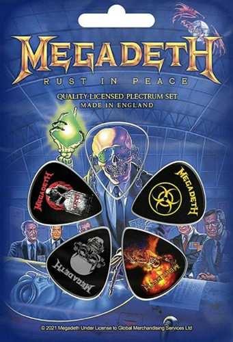 Set De 5 Puas Megadeth Plectrum Importadas 100% Original