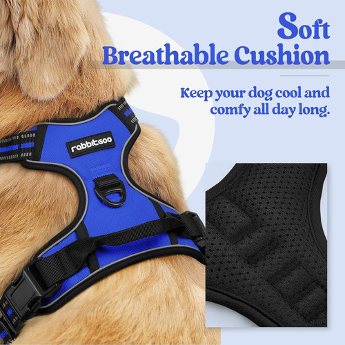 Arnés Para Perros Rabbitgoo No Pull, Ajustable, Con 2 Clips,
