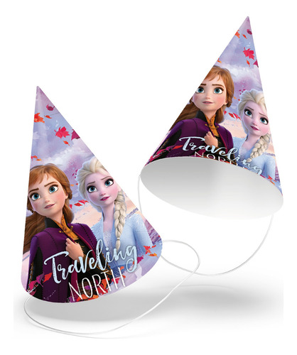 12 Gorritos Para Fiesta Frozen Pky0m2 Color Azul Claro
