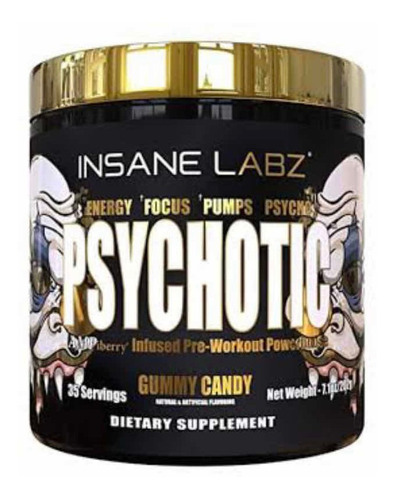 Imagen 1 de 2 de Pre Entreno Insane Labz Psychotic Gold 35 Servicios