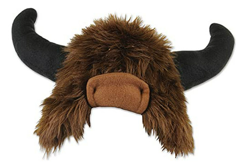 Sombrero De Búfalo De Peluche, Marrón/negro