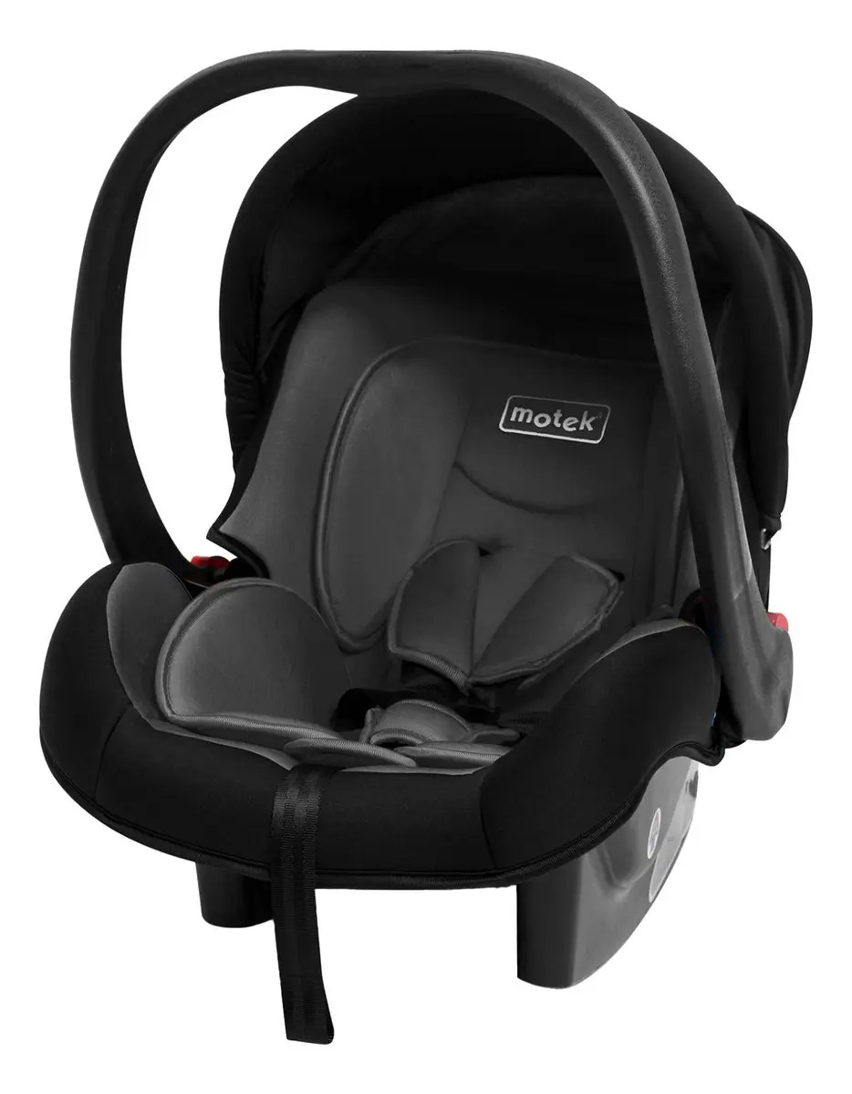 Autoasiento para Bebé Motek Carrie Negro con Arnés de 3 Puntos