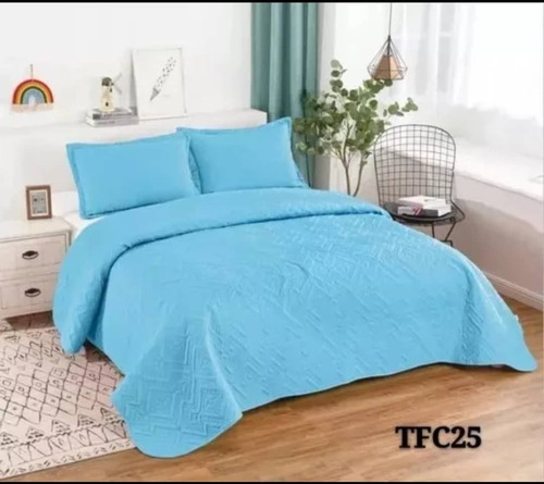 Cubrecama De Verano 1.5 Plaza Tipo Quilt /colores Lisos