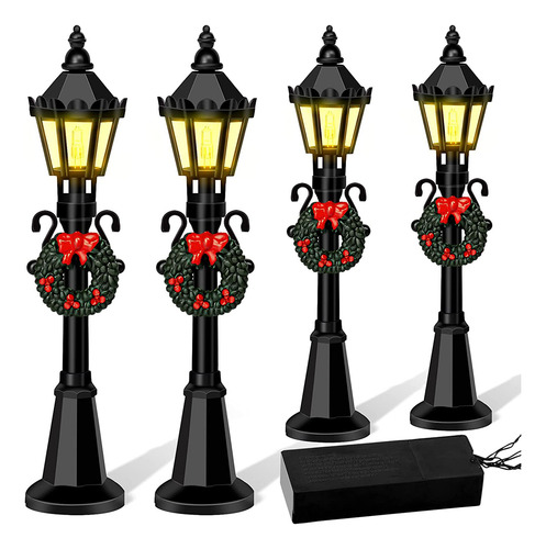 4 Piezas De Mini Farolas Navideñas Farolas De Casa De