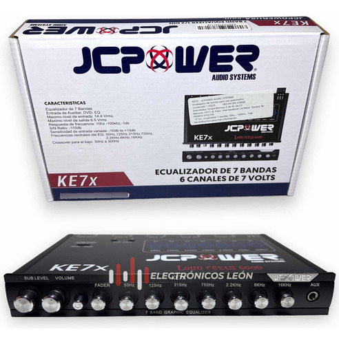 Ecualizador Jc Power Ke7x 7 Bandas 6 Canales 7 V Mejorq Db 