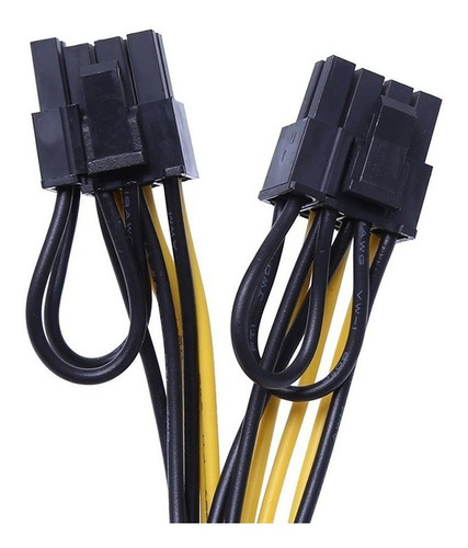 Imagem 4 de 6 de Kit 2 Cabo Adaptador 8 Pinos Pci-e Para 2x 8 (6 +2) Vga Gpu