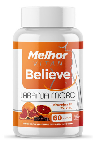 Believe Laranja Moro Morosil Vitamina B6 Cromo Gummy C/60 Sabor SABOR LARANJA