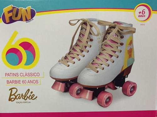 Patins Classico Barbie 60 Anos 4 Rodas 33-34 - Fun Bonellihq