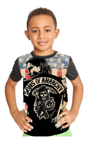 Camiseta Infantil Filhos Da Anarquia Sons Of Anarchy Ref:189