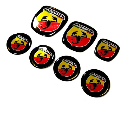 Imagem 4 de 5 de Adesivo Emblemas Fiat Punto Abarth Volante Roda Relevo Res31