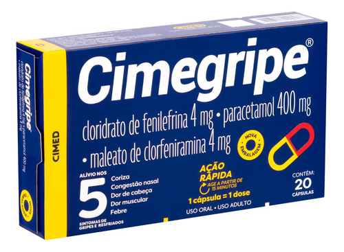 Kit C/ 60 Unidades Antigripal Cimegripe C/ 20cps