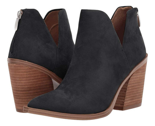 Botines De Tacón Medio Con Punta Puntiaguda Para Mujer