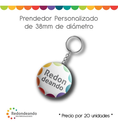 Llaveros 38mm Personalizados (x20)