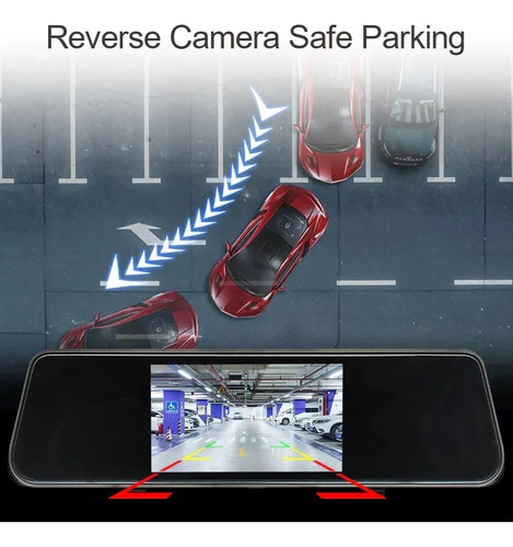 Frontal Espejo Retrovisor Cámara De Auto + Cámara Retroceso
