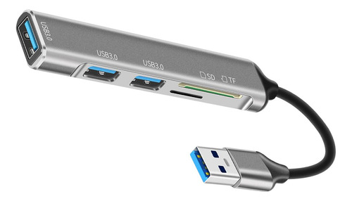5 En 1 Adaptador Usb 3.0 Hub Lector De Tarjetas Tf Plug And
