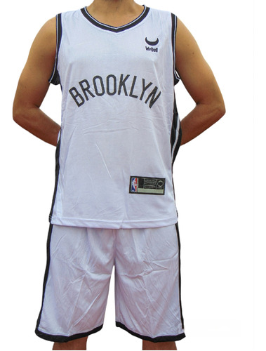 Conjunto - Uniforme Nba Adulto Brooklyn Blanco