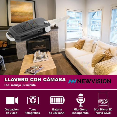 Llavero Espia Mini Camara Oculta Seguridad Cuotas