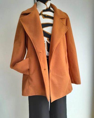 Blazer Saco Largo Mujer De Paño Boton Abrigo Tendencia