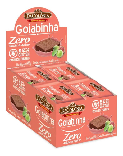 Doce Goiabinha Zero Ad. Açúcar Dacolônia 600g - 24x25g