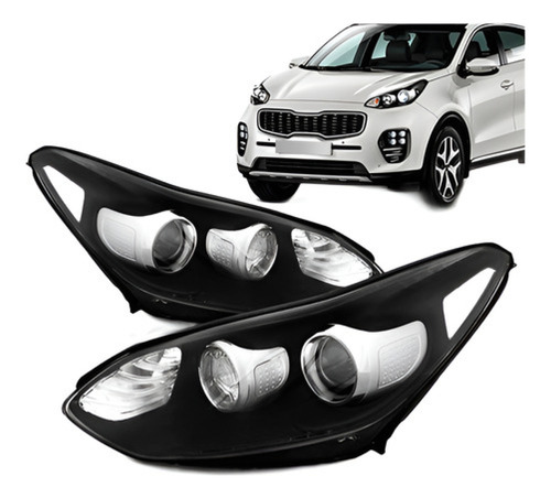 Par Farol Dianteiro Sportage 17 A 19 Manual C Projeto S Led