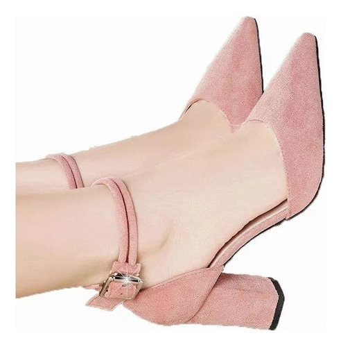 Zapatos De Mujer Con Punta Puntiaguda Y Hebilla De Tacón Alt