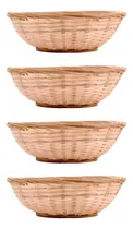 Comprar Set X 4 Panera Redonda De Mimbre 22cm Pan Tostadas Galletas