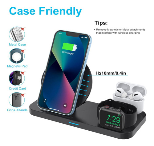 Base De Carga Rapida 3 En 1 Para iPhone AirPods Iwatch Fast