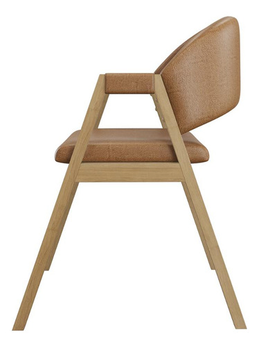 Cadeira Suellen Luxo Reforçada Para Mesa De Jantar - Balaqui Estrutura Da Cadeira Caramelo Assento Não Aplica Desenho Do Tecido Couro
