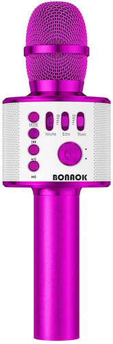 Microfono Inalambrico Bluetooth Wireless Bonaok. Violeta.