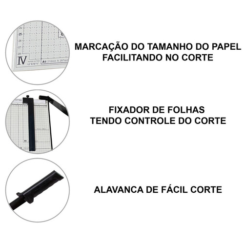 Papel tipo guillotina A4 de 30 cm para hasta 12 hojas con cierre