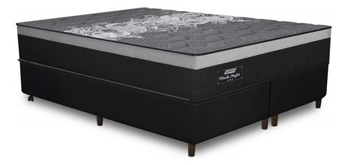 Sommier Queen Size Espuma Y Resortes Euro Top Alta Densidad Color Negro