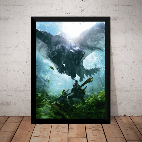 Quadro Game Monster Hunter Arte Poster Com Moldura