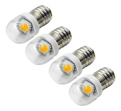 Ruianddsion, 4 Bombillas Led E10, 3 V, 60 W, Smd, Blancas, 6