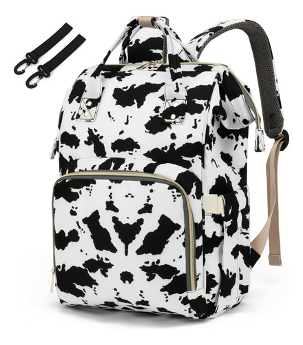 Mochila Para Pañales Con Estampado De Vaca Yusudan Para Niña