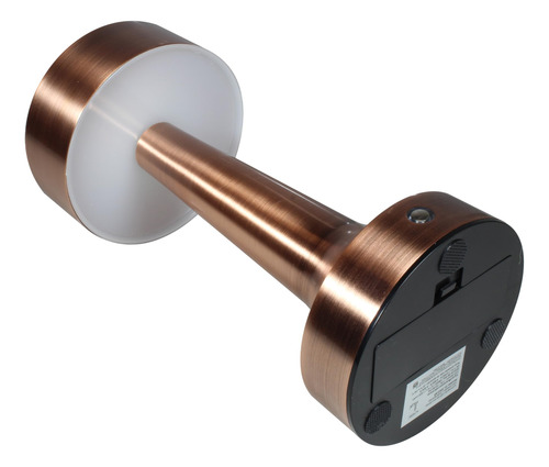 Lámpara De Mesa Led Inalámbrica Recargable 3 Niveles Bronce