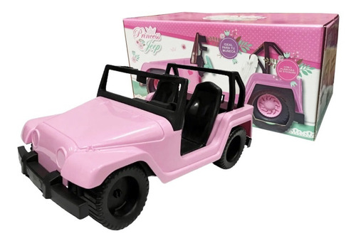 Jeep auto rosa princesas con stickers para muñeca Lelab color rosa chicle