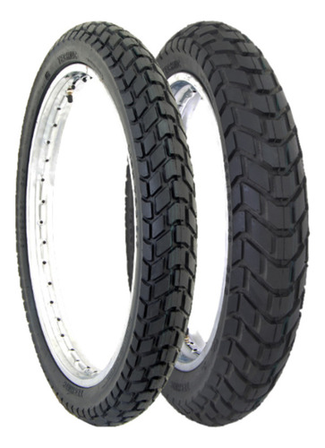 Par Pneu 90/90-21 + 120/80-18 T&c Technic Uso Com Câmara