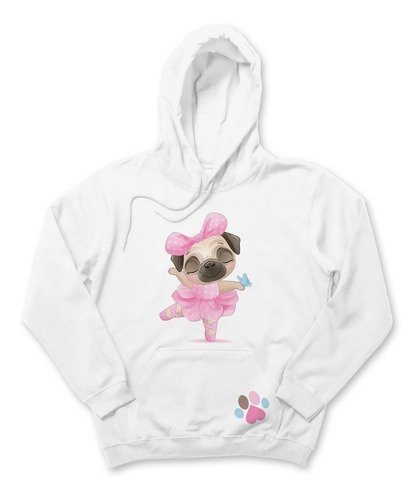 Sudadera Perrita Pug Bailarina De Ballet Cute Hoodie