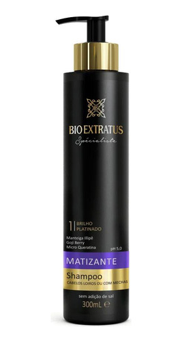 Shampoo Brilho Platinado Matizante 300ml Bio Extratus K543