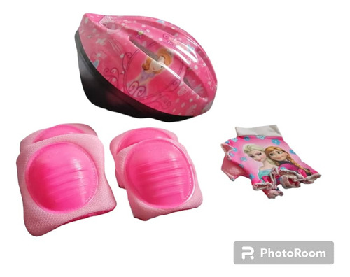 Casco De Niña Rosado Para Bicicleta Kit +envío Gratis 