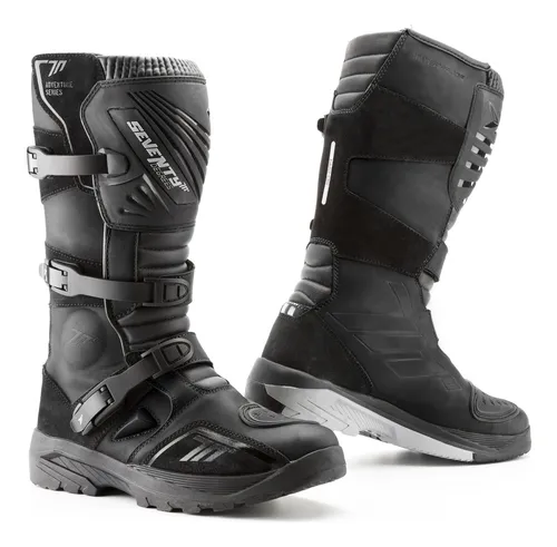 Botas Moto Atv Seventy Ba4 Adventure Cuero Negro Impermeable