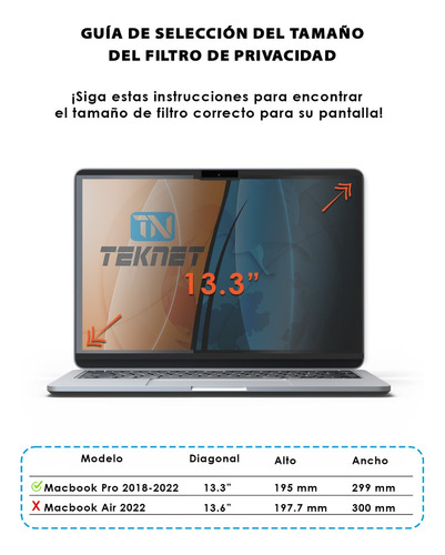 Filtro Pantalla Privacidad Magnético Para Macbook Pro 13.3