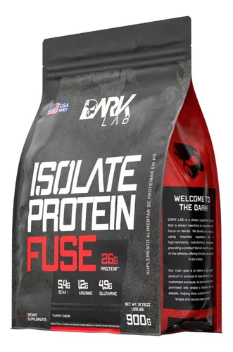 Suplemento de proteína en polvo Dark Lab Isolate Protein Fuse con sabor a vainilla en bolsita de 900 g